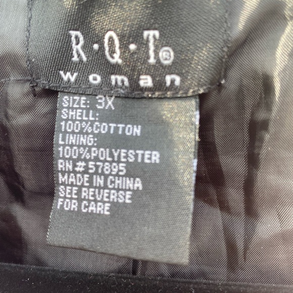 RQT women zip up vintage jacket 3X lined Hidden zipper, cotton shell, blazer - Picture 13 of 14